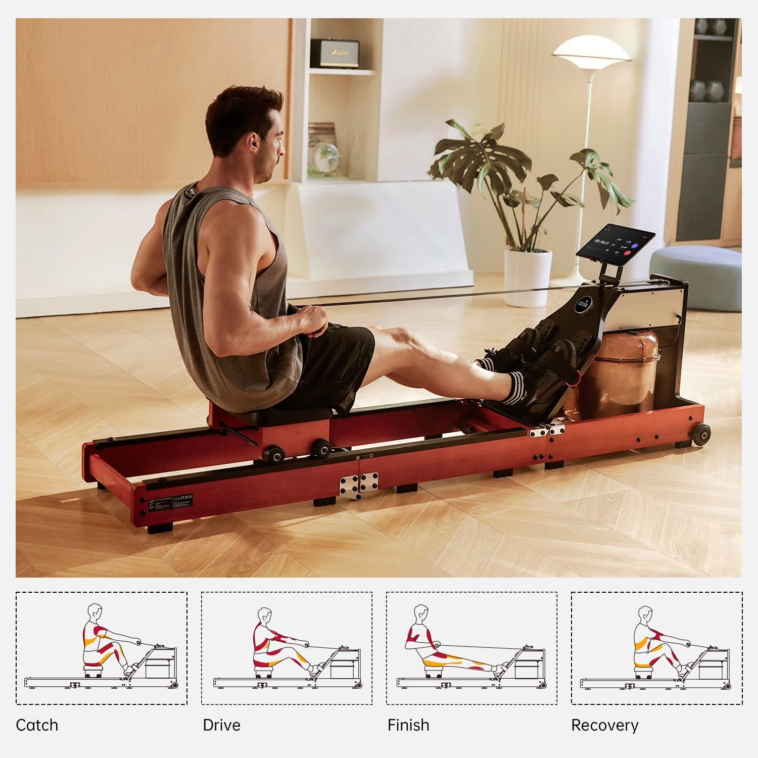 Tri-fold Water Rowing Machine